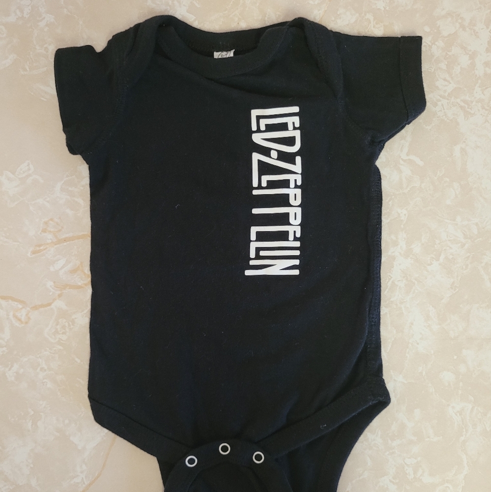 Black Led Zeppelin Baby Onesie